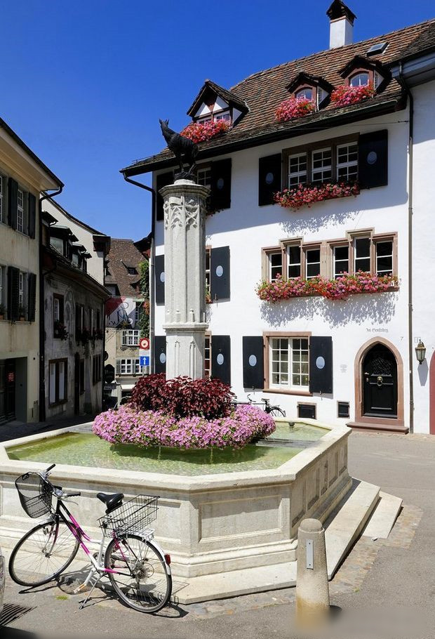 瑞士的巴勒,该市的马路设有专供自行车用的车道，此外，这里也有完备的自行车租赁网，.jpg