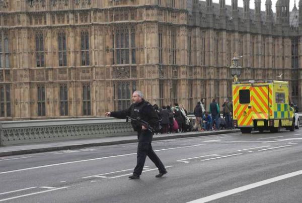 4.持枪警员在议会大厦附近的威斯敏斯特桥上警戒。.jpeg