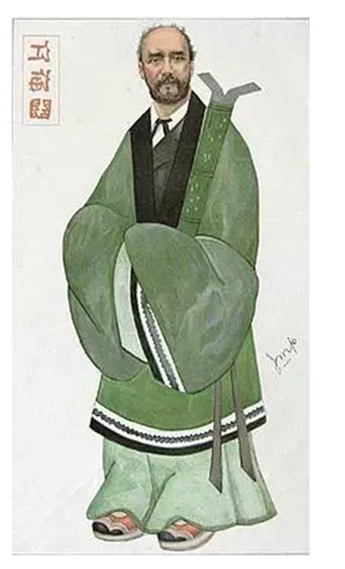 00.1894年，正当赫德安排对华贷款，他上了英国的《名利场》。在夸张的绿袍之下，赫德.jpg