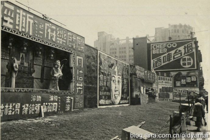 老上海街头的啤酒广告