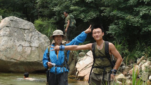美驴帅哥 背景 橡树游泳 闲着观望