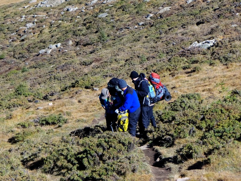 休息后与山西驴友交换背包